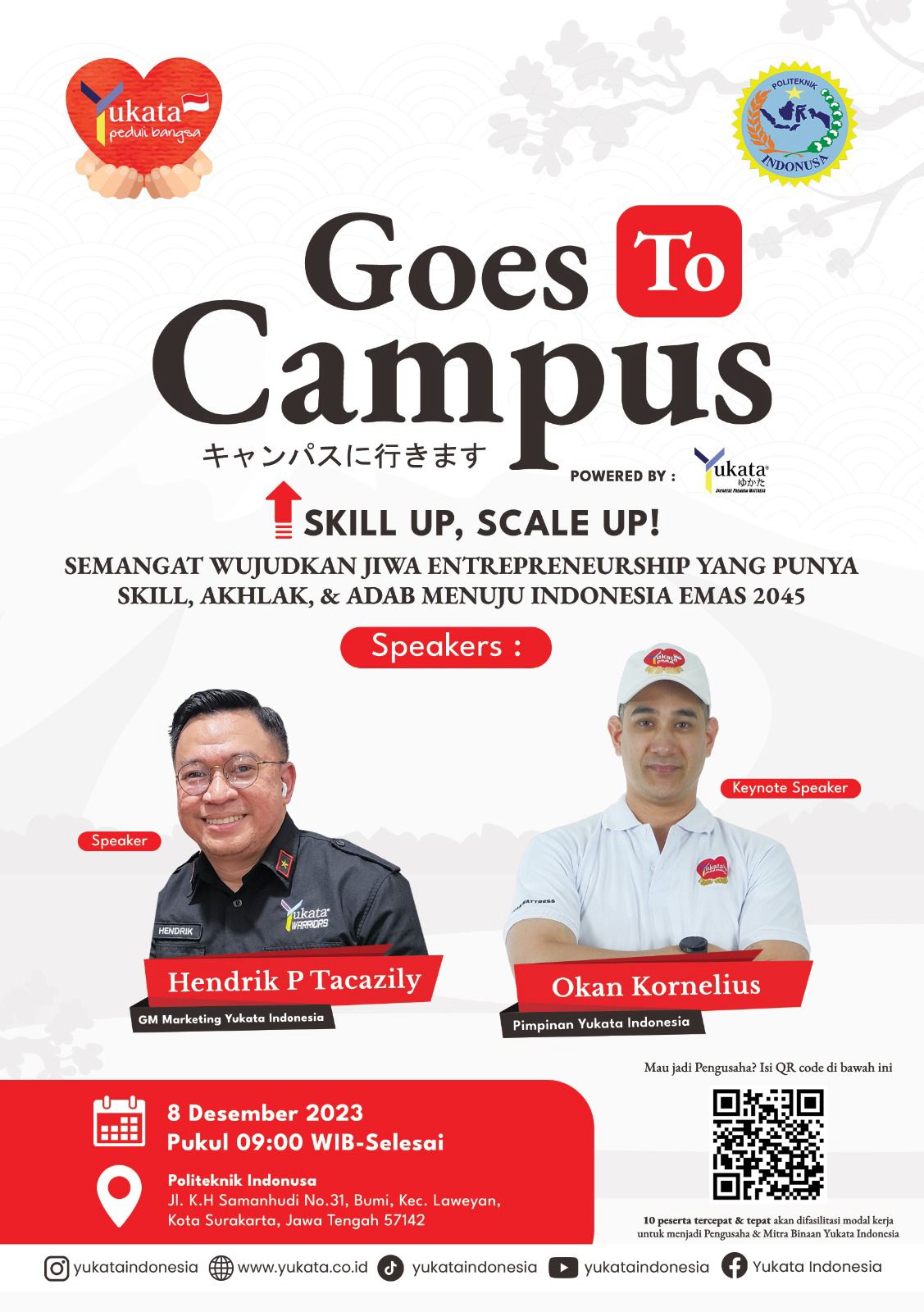 Kunjungan Goes To Campus YUKATA beri Hibah Alat praktik bagi Prodi Perhotelan Politeknik Indonusa Surakarta Kunjungan Goes To Campus YUKATA beri Hibah Alat praktik bagi Prodi Perhotelan Politeknik Indonusa Surakarta